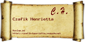 Czafik Henrietta névjegykártya